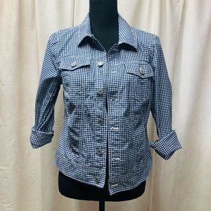 Talbots Navy Plaid Jacket Medium